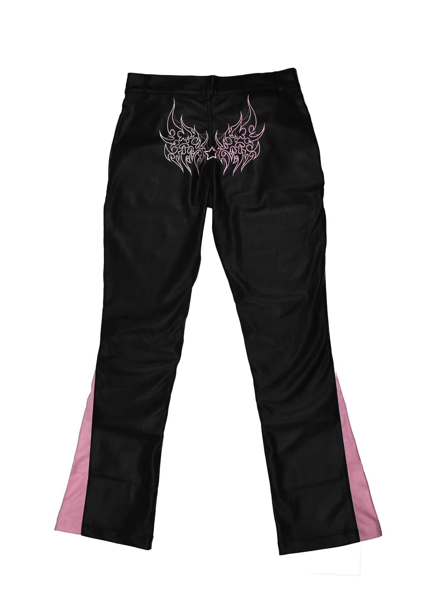 PINK ECSTASY LEATHER MOTO PANTS