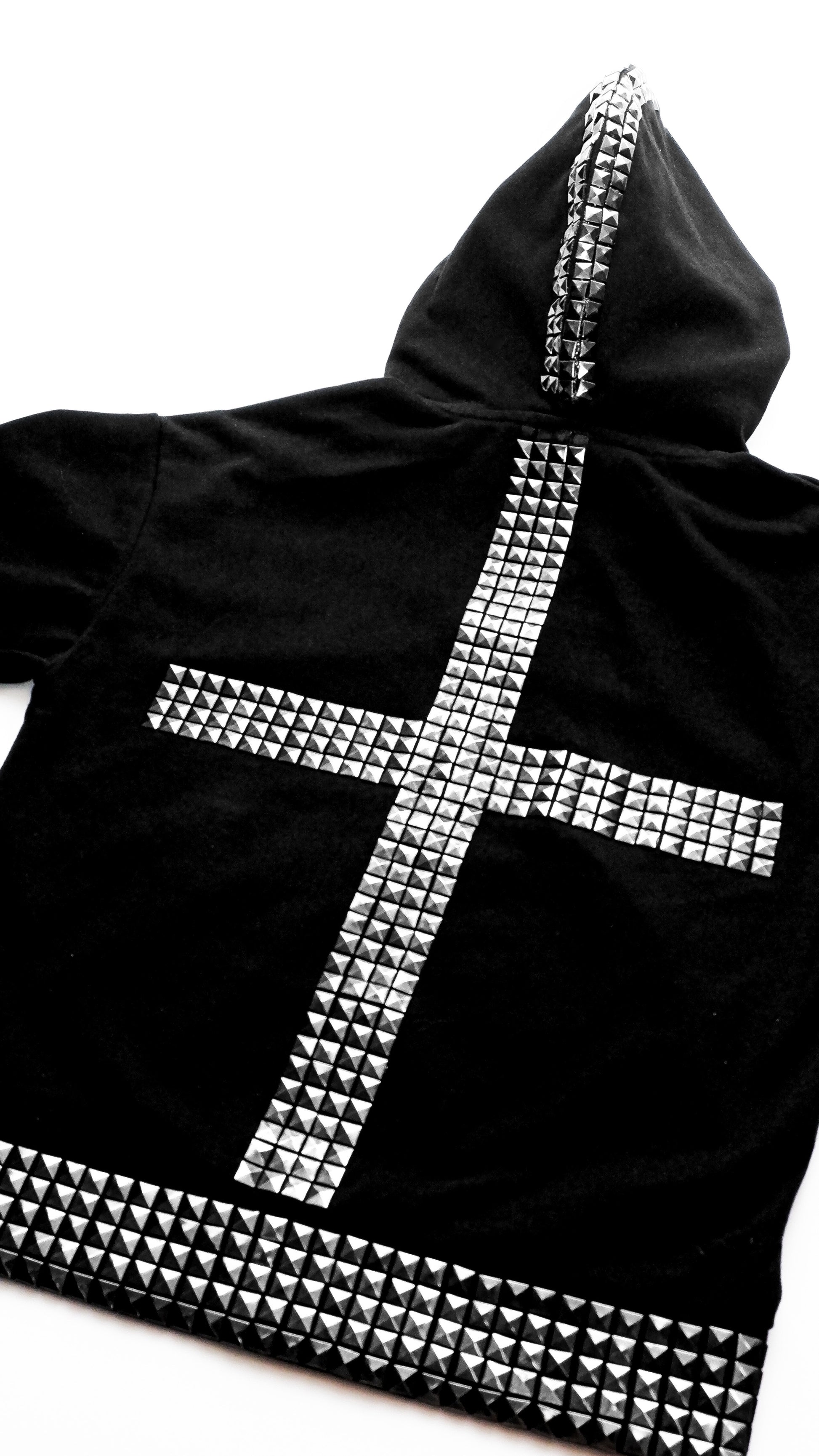 STUDDED CROSS ZIP-UP