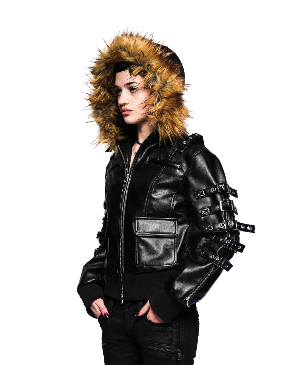 FUR LEATHER JACKET