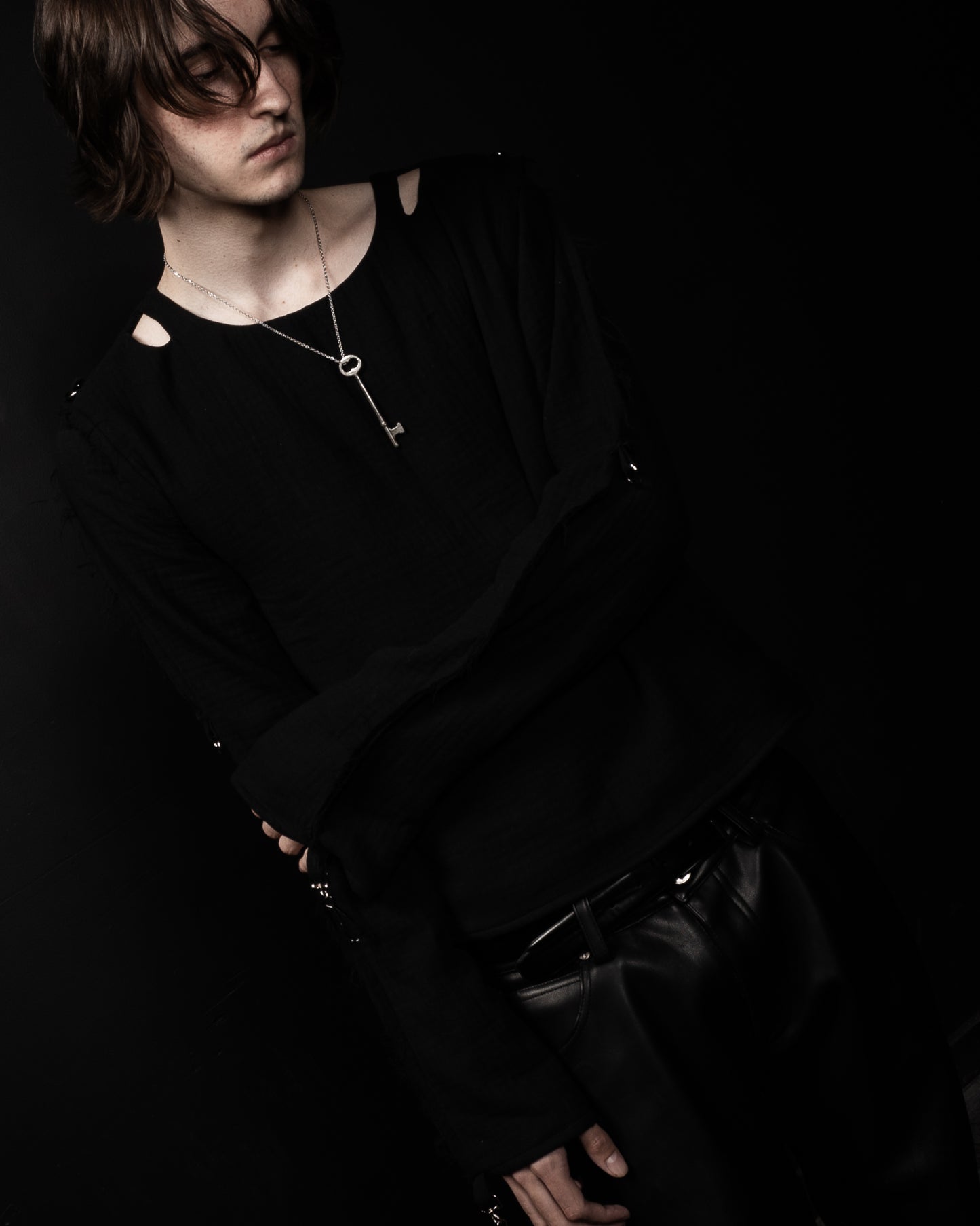 BLACK MUSLIN SHIRT