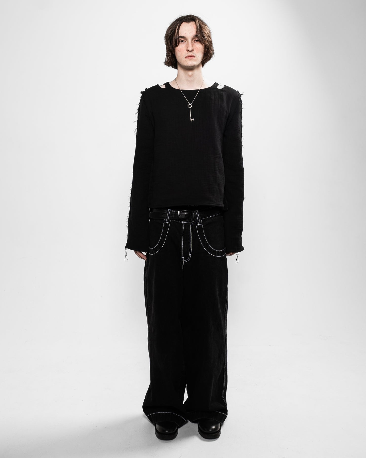 BLACK MUSLIN SHIRT